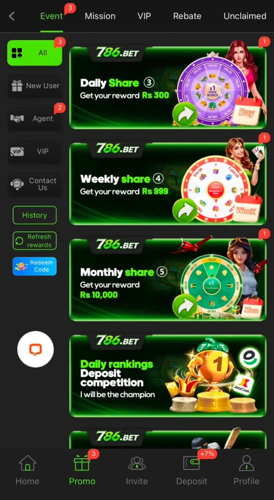 786.Bet Bonuses